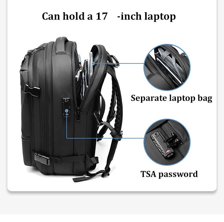 Vacuum Backpack compression 17 inch Laptop Backpack Expanded Hiking backpack