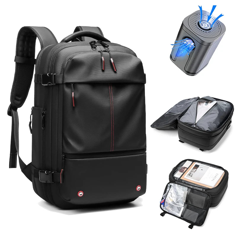 Vacuum Backpack compression 17 inch Laptop Backpack Expanded Hiking backpack